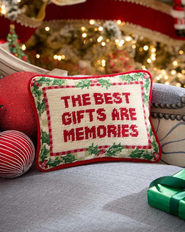 The Best Gifts are Memories Needlepoint Pillow, 6.5" x 9"